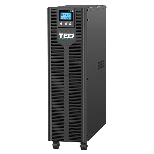 UPS Online 10kVA/10kW Monofazat cu Dublă Conversie, Undă Sinusoidală Pură, Transfer Instant, Ecran LCD, Include 16 Acumulatori 12V/9Ah, TED Electric