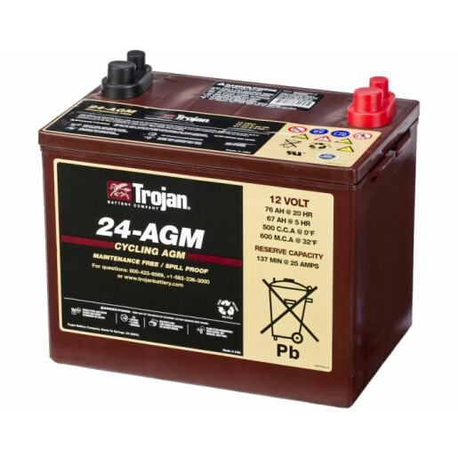 Acumulator Tractiune VRLA AGM TROJAN 24-AGM Deep Cycle 12V 76 Ah Acumulator Tractiune VRLA AGM TROJAN 24-AGM Deep Cycle 12V 76 Ah