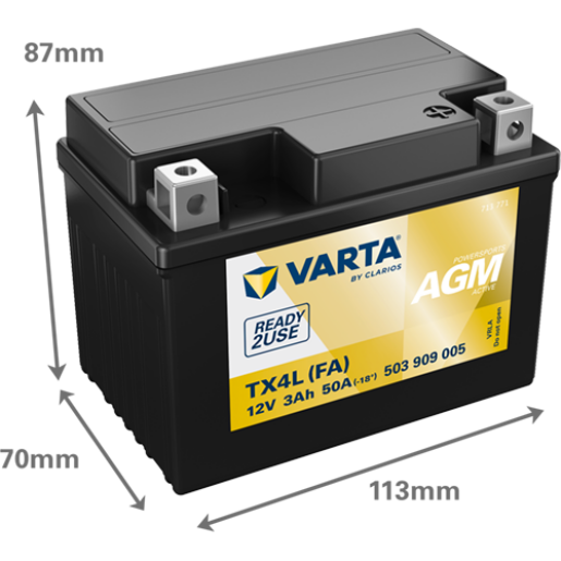 Acumulator Moto VARTA Powersports AGM Active 3 Ah