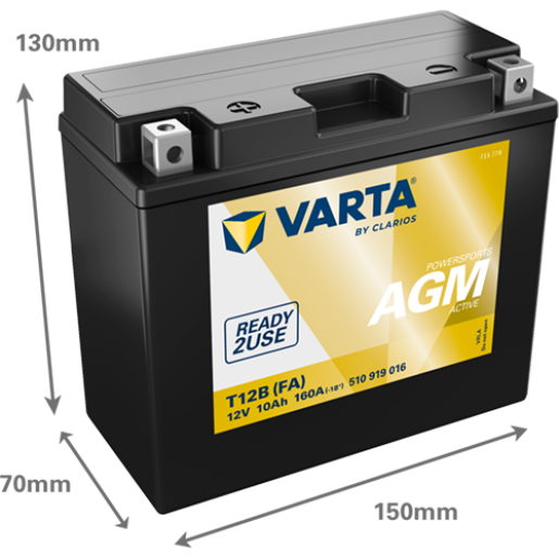 Acumulator Moto VARTA Powersports AGM Active 510919016 10 Ah