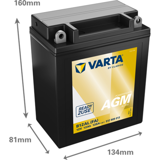 Acumulator Moto VARTA Powersports AGM Active 512909013 12 Ah