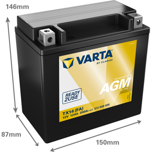 Acumulator Moto VARTA Powersports AGM Active 12 Ah