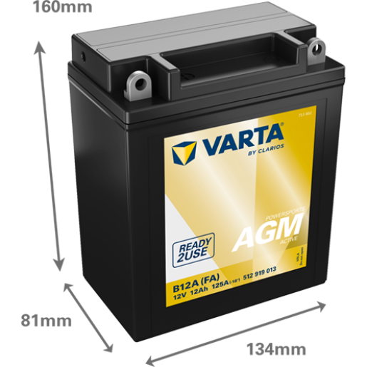 Acumulator Moto VARTA Powersports AGM Active 512919013 12 Ah