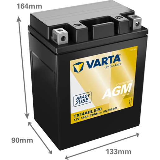 Acumulator Moto VARTA Powersports AGM Active 512919021 12 Ah