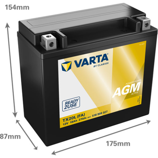 Acumulator Moto VARTA Powersports AGM Active 18 Ah