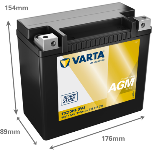 Acumulator Moto VARTA Powersports AGM Active 518919031 18 Ah 