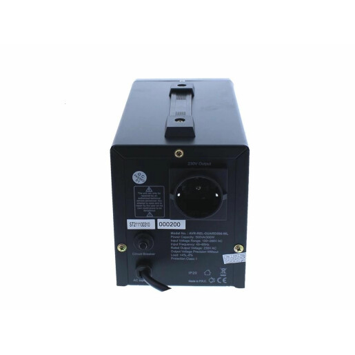 Stabilizator automat de tensiune cu releu 500VA/300W, negru Well