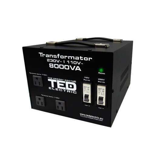 Transformator de la 220V la 110V 8000VA / 6400W cu carcasa TED Electric