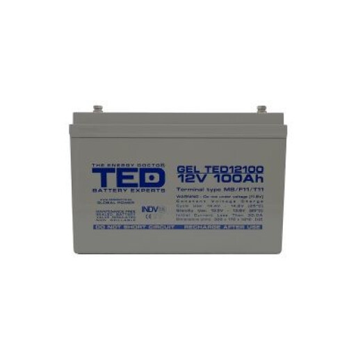 Acumulator stationar VRLA 12V 100Ah GEL M8 F12 TED Electric TED004147