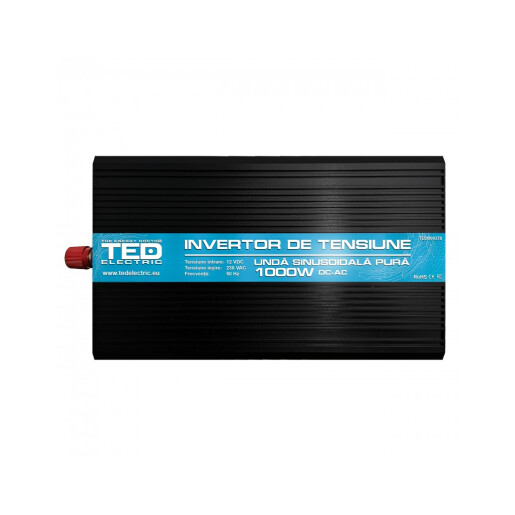 Convertor de la 12V la 230V 1000W unda sinusoidala pura TED000378