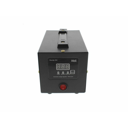 Stabilizator automat de tensiune cu releu 1000VA/600W, negru, Well