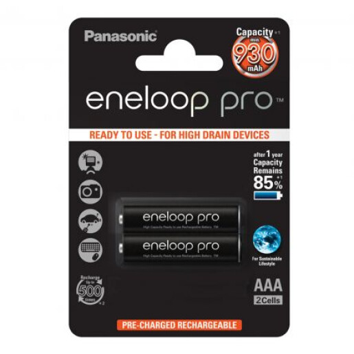 Acumulatori Eneloop PRO AAA R3 930mAh, 2 Buc.