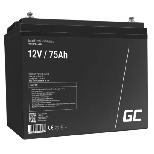 Acumulator plumb acid GreenCell 12V 75AH, terminal M8, AGM25
