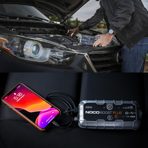 Robot Pornire Auto, Jump Starter Auto 12V Portabil, Curent Pornire 1000A Litiu-Ion, Noco Boost GB40