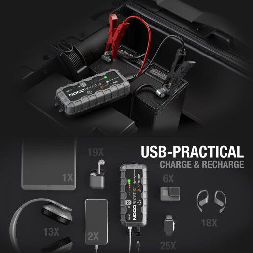 Robot Pornire Auto, Jump Starter Auto 12V Portabil, Curent Pornire 1500A Litiu-Ion, Noco Boost GB50