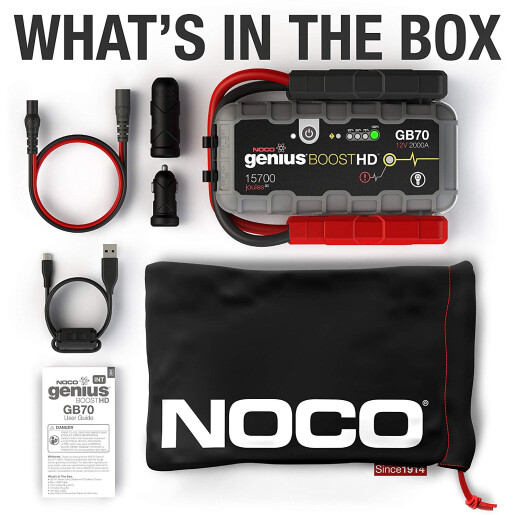 Robot Pornire Auto, Jump Starter Auto 12V Portabil, Curent Pornire 2000A Litiu-Ion, Noco Boost GB70