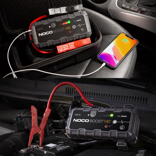 Robot Pornire Auto, Jump Starter Auto 12V Portabil, Curent Pornire 2000A Litiu-Ion, Noco Boost GB70