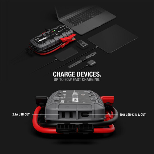 Robot Pornire Auto, Jump Starter Auto 12V Portabil, Curent Pornire 4250A Litiu-Ion, Noco Boost GBX155