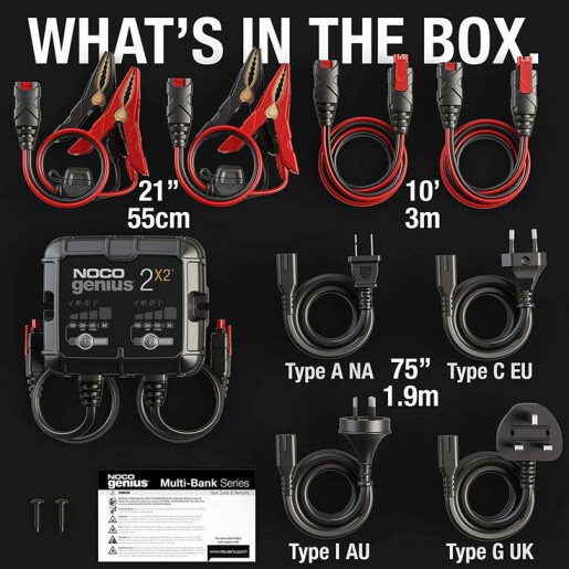 Redresor acumulatori 6V 12V 2A, incarca 2 acumulatori, NocoGenius 2x2