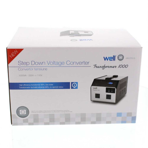 Convertor tensiune 220V -> 110V 1000VA 2 iesiri Well