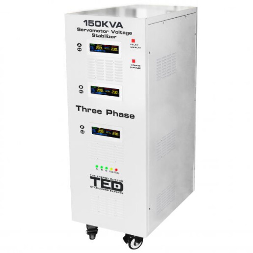 Stabilizator trifazat 150KVA 106KW cu ServoMotor si sinusoidala pura + ecran LCD cu valorile tensiunii, TED Electric TED003591