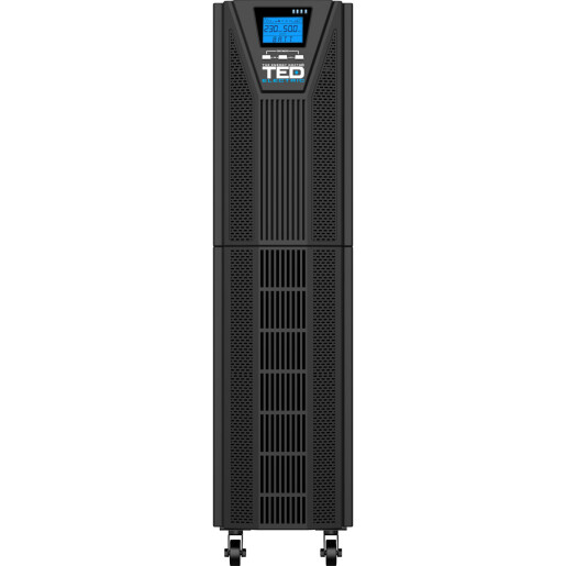 UPS Online 6kVA/6kW Monofazat cu Dublă Conversie, Undă Sinusoidală Pură, Transfer 0 ms, Ecran LCD, Include 16 Acumulatori 12V/7Ah, TED Electric