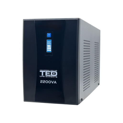 UPS 2200VA 1250W cu Stabilizator si Management, 3x Schuko, Ecran LCD si 4x Acumulator 12V 7Ah, TED Electric TED004666