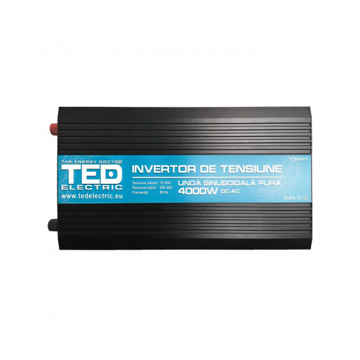 Convertor de la 12V la 230V 4000W unda sinusoidala pura TED000415