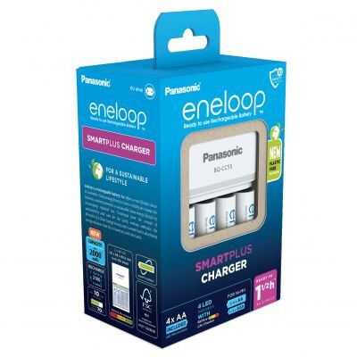 Incarcator Eneloop SMART ECO, include 4 x AA R6 2000mAh, K-KJ55MCD40E