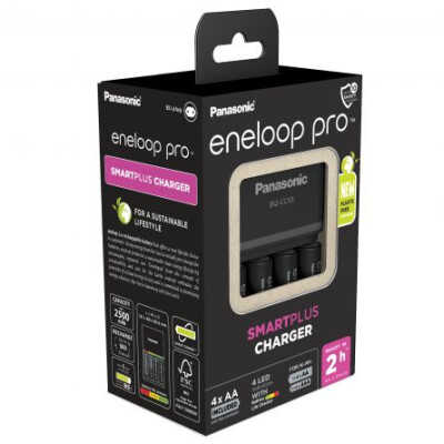 Incarcator Eneloop PRO ECO, include 4 x AA R6 2500mAh ECO, K-KJ55HCD40E