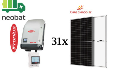 Kit sistem fotovoltaic 20 kW trifazat, invertor Fronius si 31 panouri Canadian Solar 660W