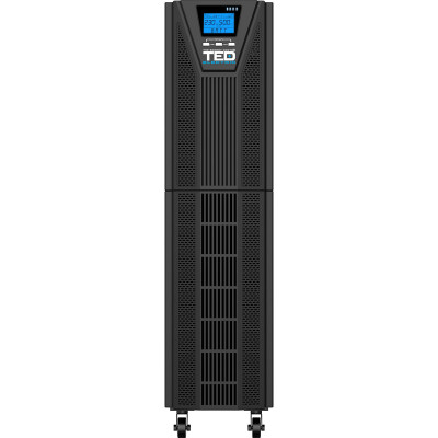 UPS Online 6kVA/6kW Monofazat cu Dublă Conversie, Undă Sinusoidală Pură, Transfer 0 ms, Ecran LCD, Include 16 Acumulatori 12V/7Ah, TED Electric