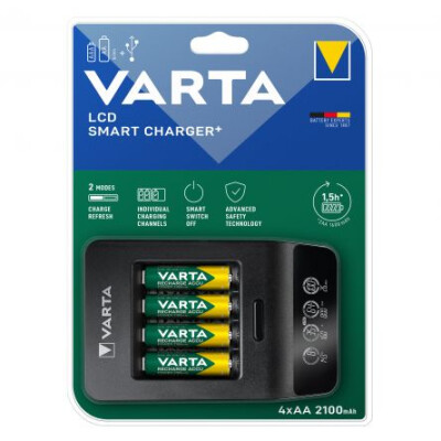 Incarcator acumulatori Ni-Mh, include 4 x AA 2100mAh, 57684 Varta