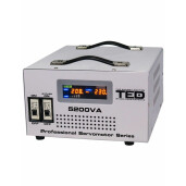 Stabilizator tensiune monofazat 5200VA 3KW 3000W cu ServoMotor si 2 iesiri Schuko + ecran LCD cu valorile tensiunii, TED Electric TED000200
