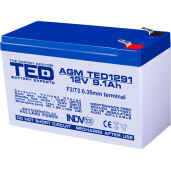 Acumulator stationar 12V 9,1Ah F2 AGM VRLA TED Electric TED1291