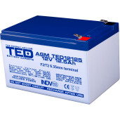 Acumulator stationar 12V 12,5Ah F2 AGM VRLA TED Electric TED12125