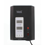 Stabilizator automat de tensiune cu servo motor montabil pe perete, 1000VA/600W, negru, Well