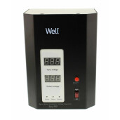 Stabilizator automat de tensiune cu servo motor montabil pe perete, 500VA/300W, negru, Well