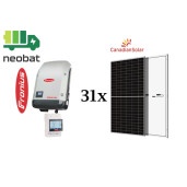 Kit sistem fotovoltaic 20 kW trifazat, invertor Fronius si 31 panouri Canadian Solar 660W
