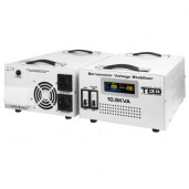 Stabilizator tensiune monofazat 10.5KVA 6KW 6000W cu ServoMotor si 2 iesiri Schuko + ecran LCD cu valorile tensiunii, TED Electric TED000033