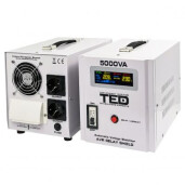 Stabilizator tensiune 5000VA 3000W 230V cu 2 iesiri Schuko si sinusoidala pura + ecran LCD cu valorile tensiunii, TED Electric TED000187