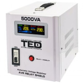 Stabilizator tensiune 5000VA 3000W 230V cu 2 iesiri Schuko si sinusoidala pura + ecran LCD cu valorile tensiunii, TED Electric TED000187