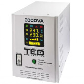 UPS Pentru Centrala, Sursa Curent Centrala 3000VA 2100W cu Ecran LCD si Sinusoidala Pura, Utilizeaza 2x Baterie 12V, Ted Electric TED001672