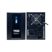 UPS 3100VA 1800W cu Stabilizator si Management, 3x Schuko, Ecran LCD si 4x Acumulator 12V 9Ah, TED Electric TED004673