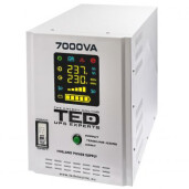 UPS Pentru Centrala, Sursa Curent Centrala 7000VA 5000W cu Ecran LCD si Sinusoidala Pura, Utilizeaza 4x Baterie 12V, Ted Electric TED001696