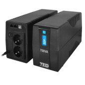UPS 700VA 400W cu Stabilizator si Management, 2x Schuko, Ecran LCD si Acumulator 12V 7Ah, TED Electric TED003959